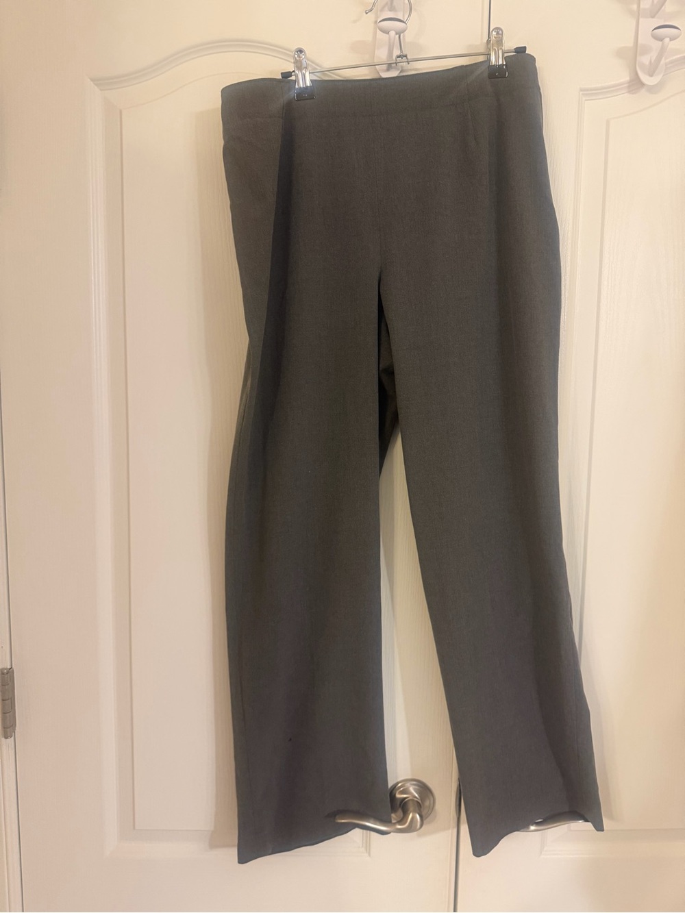 Talbots Wide-Leg Pants in Charcoal Gray stretch side zipper!